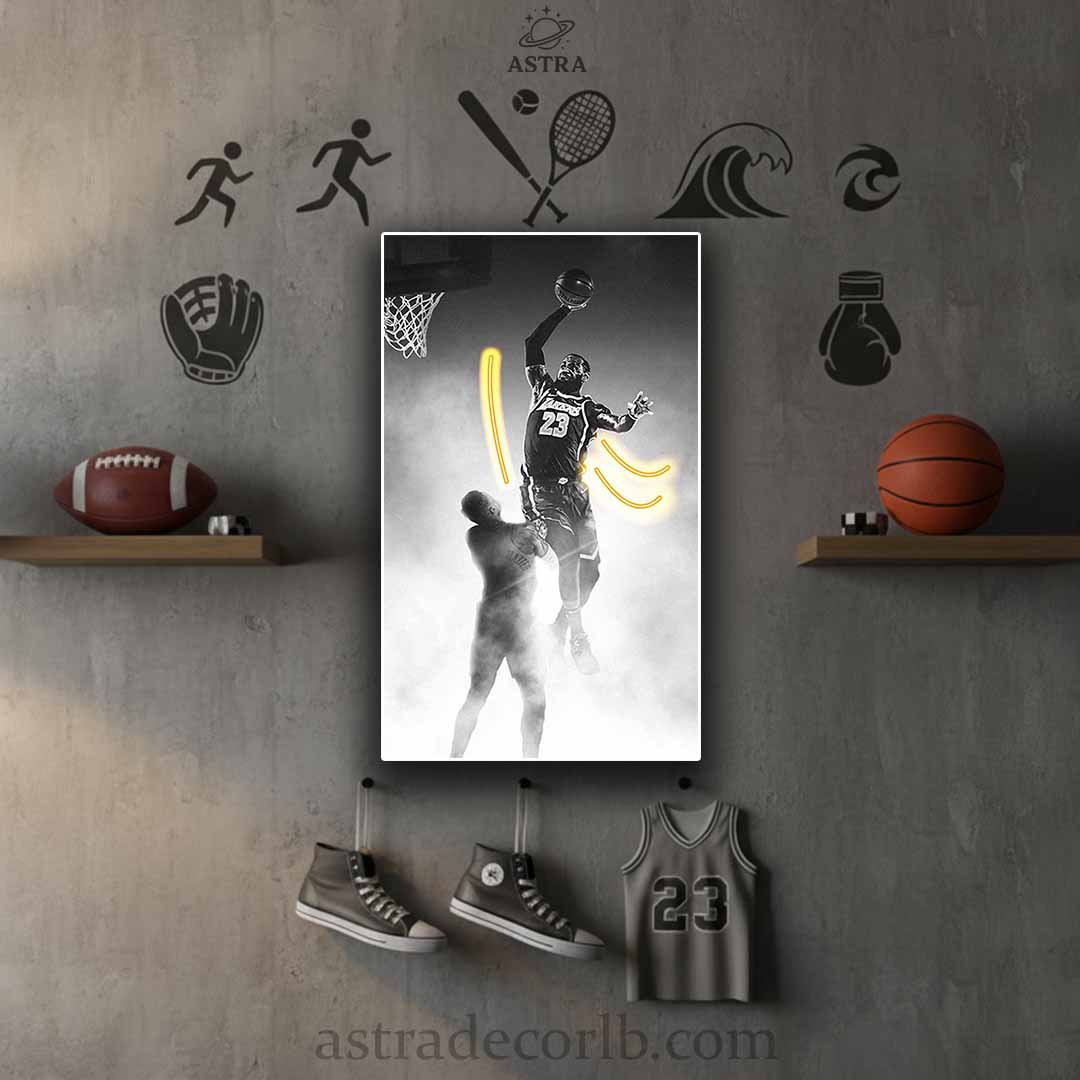 Lebron James Neon Poster