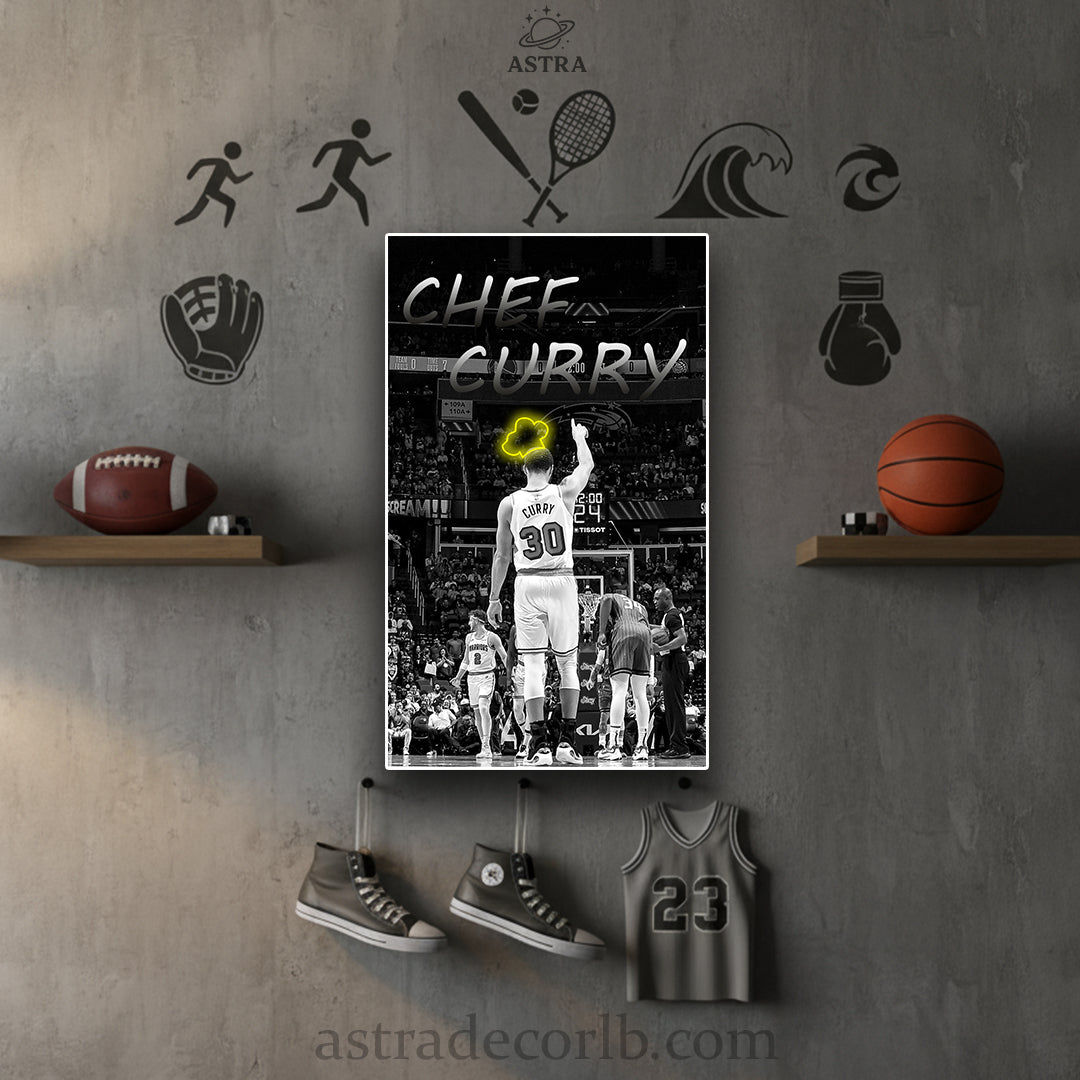Chef Curry Neon Poster