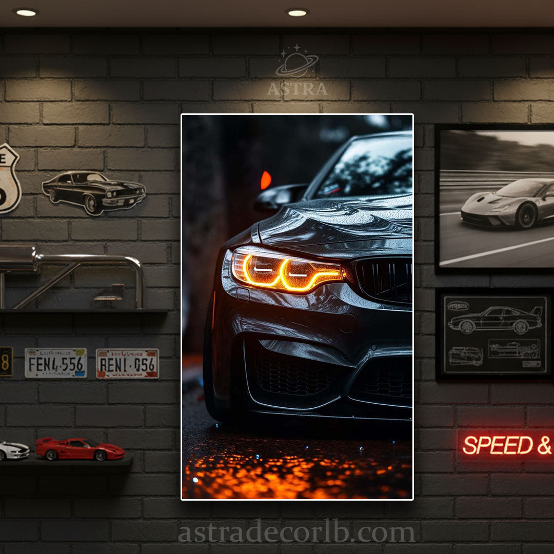 BMW M4 Neon Poster