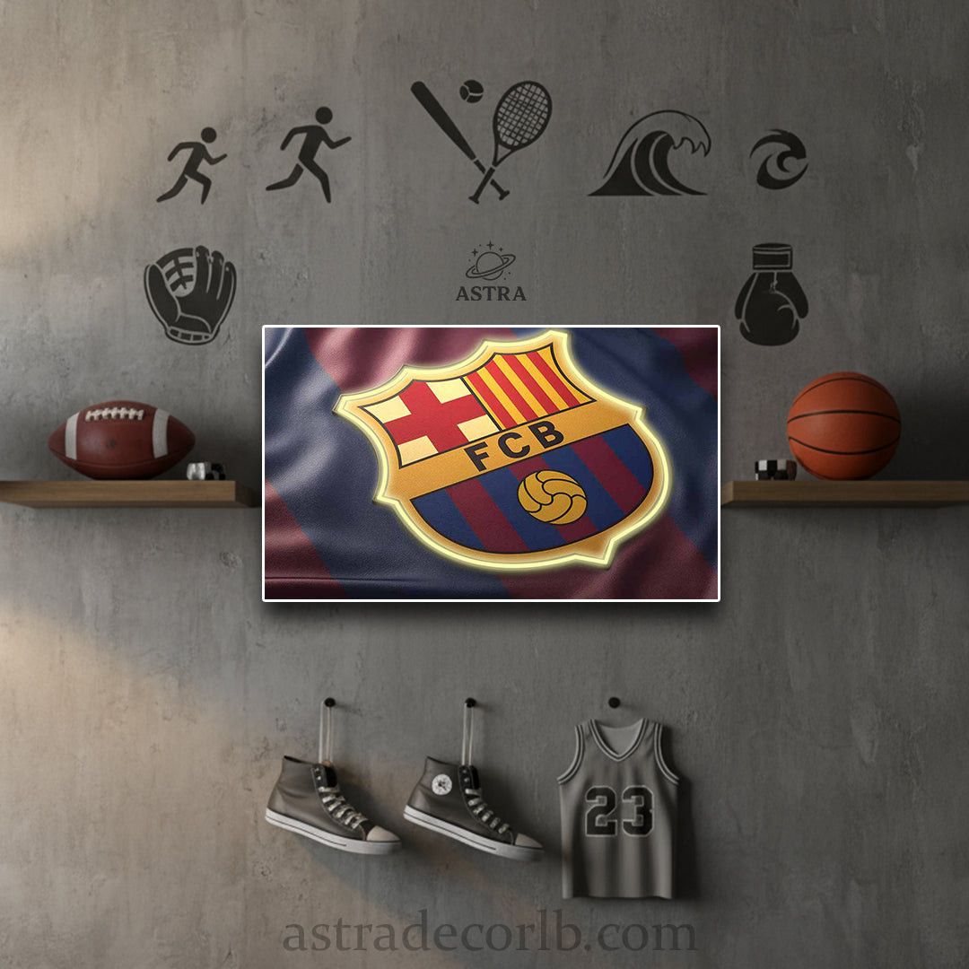 Barcelona Flag Neon Poster